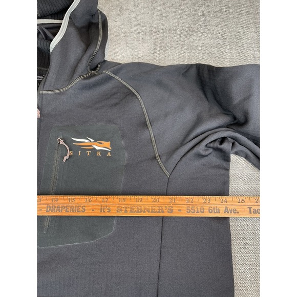 Sitka Fanatic Hoody Mens XL Black Thermal Fleece Fishing Hunting Embroidered - Picture 4 of 7